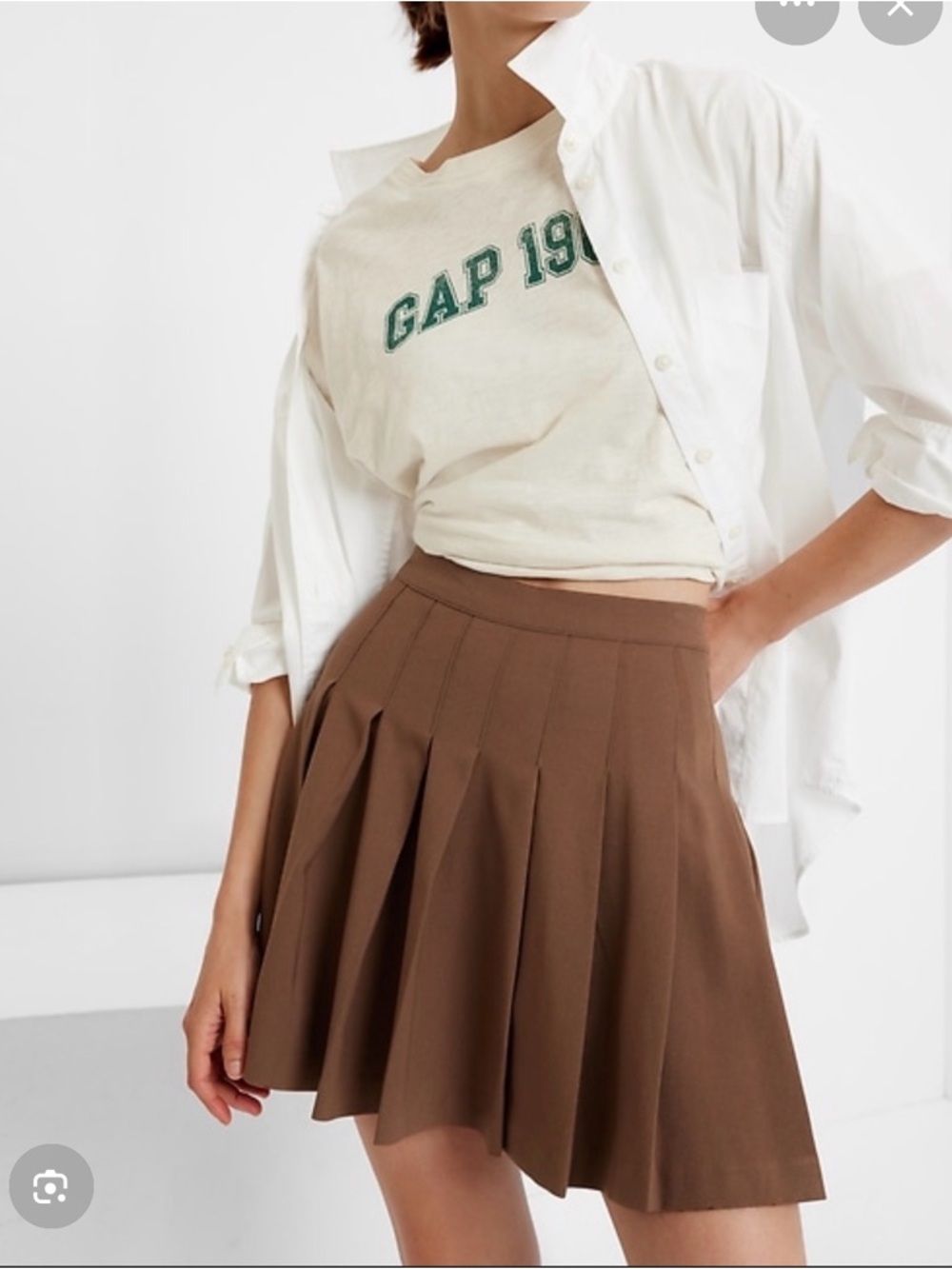 NWT GAP 6Tall Brown Pleated Mini Skirt - Women's
